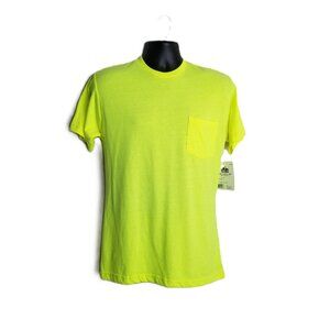 Old Mill Safety Yellow High Vis T Shirt Size M NEW Workwear Construction Pocket